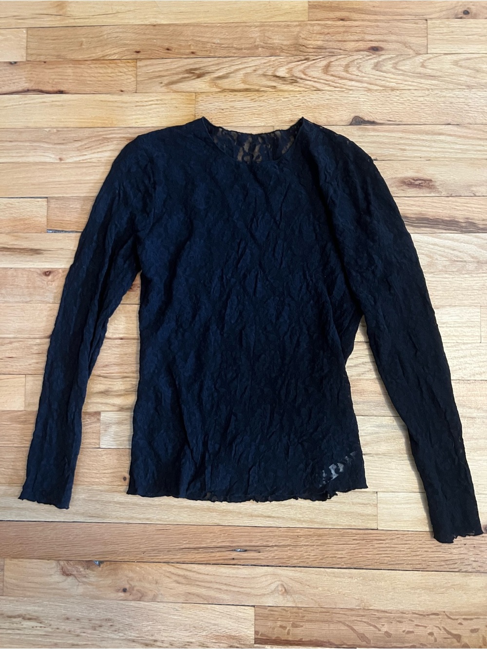 Hanky Panky Black Long-Sleeve Lace Top